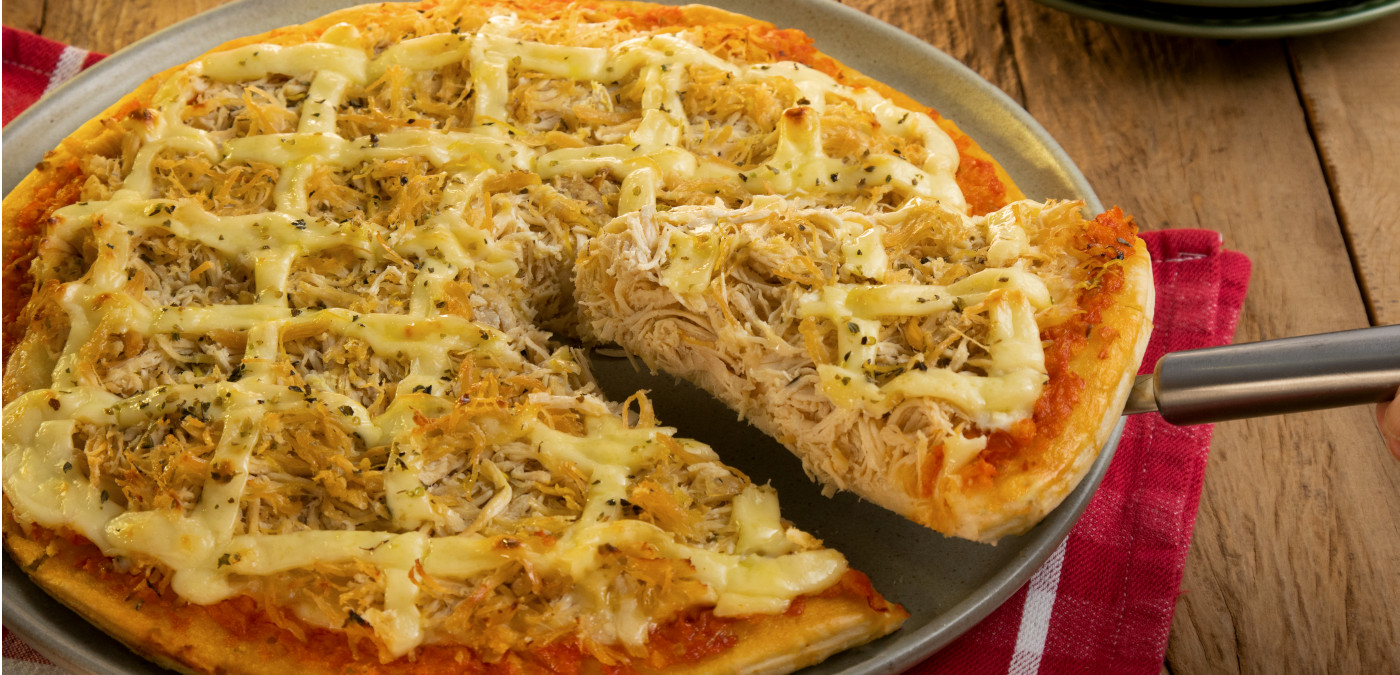 pizza caseira de frango catupiry