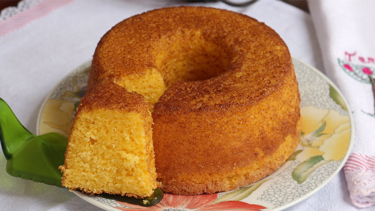 BOLO DE FUBÁ FOFINHO SEM FARINHA DE TRIGO